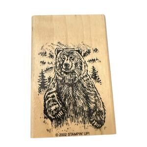Stampin Up 2002 Standing Yukon Grizzly Bear Rubber Stamp